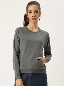 ARISE Women Cotton Self Design Sweatshirt
