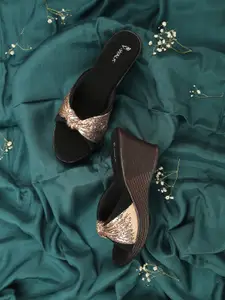 V-WALK Women Embellished Party Wedge Sandals