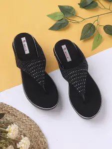 V-WALK Women Embellished Wedge Heel Sandals