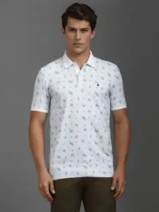 Louis Philippe Sport Men Printed Polo Collar Slim Fit T-shirt