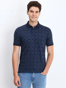 Allen Solly Men Floral Printed Polo Collar Cotton T-shirt