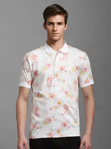 Louis Philippe Sport Men Floral Printed Polo Collar T-shirt