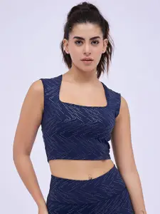 Avanday Women Self Design Print Bralette Crop Top