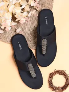 V-WALK Women Embellished T-Strap Flats