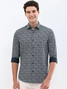 Allen Solly Men Classic Spread Collar Floral Printed Cotton Slim Fit Casual Shirt