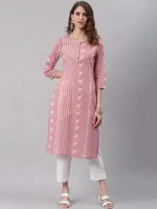 KALINI Animal Printed Pure Cotton Straight Kurta