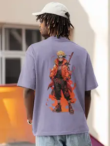 Elibolz Men Printed Drop-Shoulder Sleeves Bio Finish T-shirt