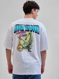 Snitch Men Graphic Printed Round Neck Cotton Oversized T-shirt