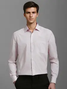 Louis Philippe Men Classic Spread Collar Geometric Printed Cotton Formal Shirt