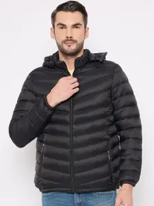Camey Men Hooded Solid Casual Puffer Jacket