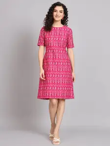 PowerSutra Women Cotton Printed A-Line Dress