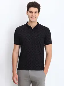 Allen Solly Men Abstract Printed Polo Collar Cotton T-shirt