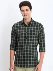 Allen Solly Men Spread Collar Tartan Checked Cotton Slim Fit Casual Shirt