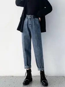 LULU & SKY Women Jean Tapered Fit High-Rise Cotton Jeans