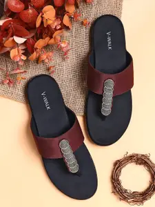 V-WALK Women Embellished T-Strap Flats