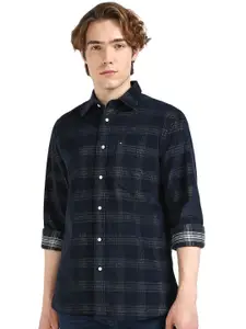 Tommy Hilfiger Men Spread Collar Tartan Checked Cotton Casual Shirt