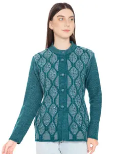 HAUTEMODA Women Woollen Embroidered Cardigan Sweater