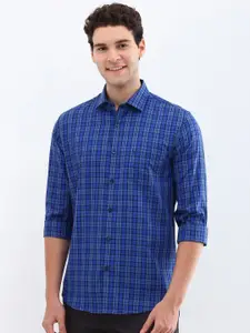 Allen Solly Men Spread Collar Tartan Checked Cotton Slim Fit Casual Shirt