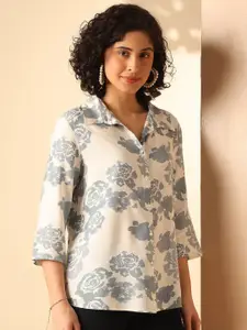 Anouk Floral Printed Shirt Style Top