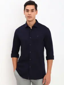 Allen Solly Men Spread Collar Solid Cotton Slim Fit Casual Shirt