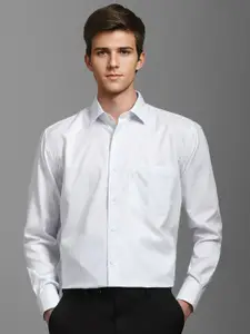 Luxure by Louis Philippe Men Classic Spread Collar Checked Cotton Formal Shirt