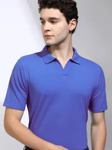HIGHLANDER Men Solid Polo Collar Cotton T-shirt