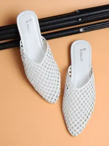 V-WALK Women Embellished Mules with Bows Flats