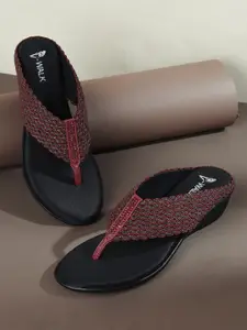 V-WALK Women Woven Design Open toe Wedge Heel Sandals