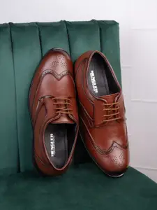MENGLER Men Textured Leather Lace-Ups Formal Derbys