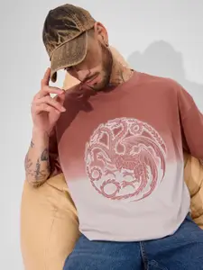 The Souled Store Men Graphic Printed Round Neck Cotton Oversized T-shirt