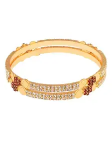 MEMOIR Set Of 2 Gold-Plated Bangles