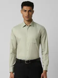 Van Heusen Men Spread Collar Micro Disty Printed Cotton Slim Fit Formal Shirt