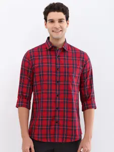 Allen Solly Men Spread Collar Tartan Checked Cotton Slim Fit Casual Shirt