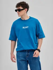 Snitch Men Graphic Printed Round Neck Cotton Oversized T-shirt