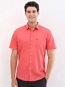 Allen Solly Men Spread Collar Solid Cotton Slim Fit Casual Shirt
