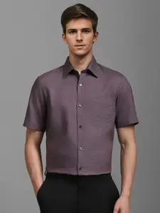 Louis Philippe Men Classic Spread Collar Micro Ditsy Printed Cotton Formal Shirt