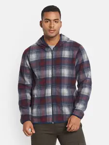 Octave Men Checked Hooded Sweatshirt