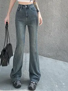 LULU & SKY Women Flared High-Rise Light Fade Jeans