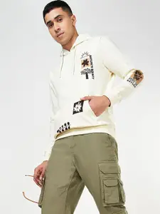 Urban Ranger by pantaloons Men Typography Printed Hooded Pullover Sweatshirt