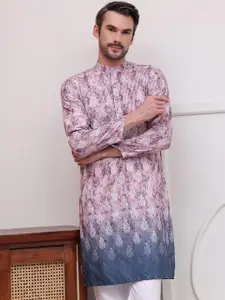 Jompers Band Collar Ethnic Motifs Printed Straight Kurta