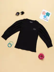 Purple United Kids Girls Cotton Long Sleeves Top