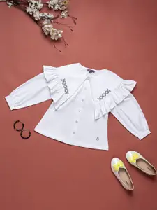 Purple United Kids Girls Round Neck Cotton Regular Top