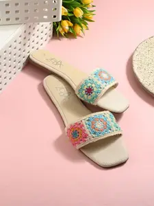 Zebba Women Open Toe Flats with Bows