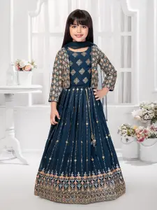 Tiny Kingdom Girls Embroidered Ready to Wear Lehenga & Blouse With Dupatta & Jacket