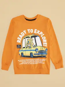 Pantaloons Junior Boys Typography Printed Pure Cotton Long Sleeves Sweatshirt