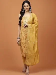 Meena Bazaar Printed Sequinned Unstitched Dress Material