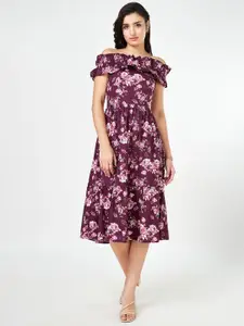 Honey by Pantaloons Women Floral Printed Cotton Fit & Flare Midi Dress