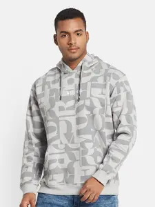 Octave Men Conversational Printed Hooded Pullover Sweatshirt