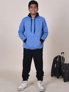 KiddoPanti Boys Striped Mid-Rise Tracksuits