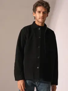 SELECTED Men Spread Collar Solid Cotton Casual Shirt